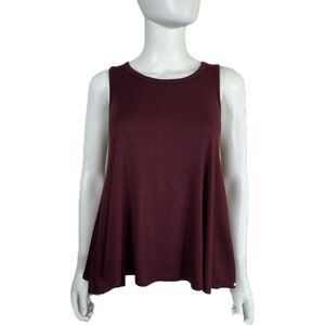 Women’s Sleeveless A-Lined Open Back Burgundy Top